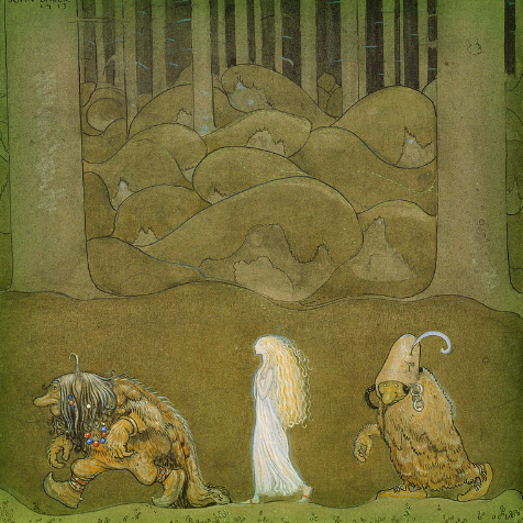 John Bauer, The Princess And The Trolls, 1913. Google Art Project, Wikipedia.